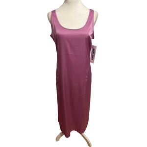 MUK LUKS Medium Satin maxi tank dress pockets lavender‎ lounge NWT gift ballet